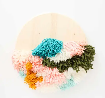 DIY Faux Latch Hook Wall Hanging