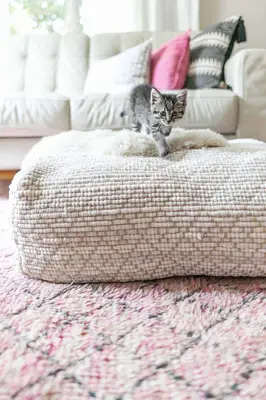 Hand-Stitched Pouf DIY 