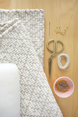 Hand-Stitched Pouf DIY 