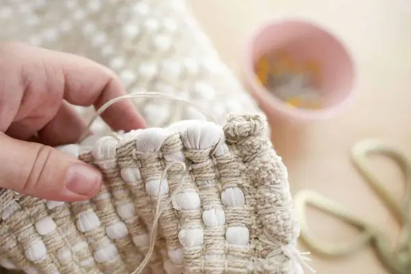 Hand-Stitched Pouf DIY 