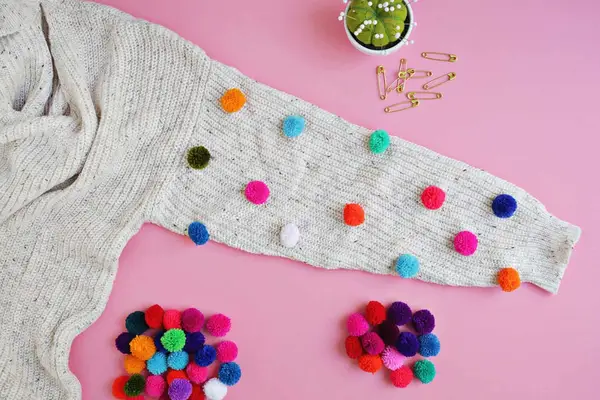 Pom Pom Sweater DIY