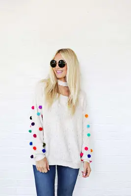 Pom Pom Sweater DIY