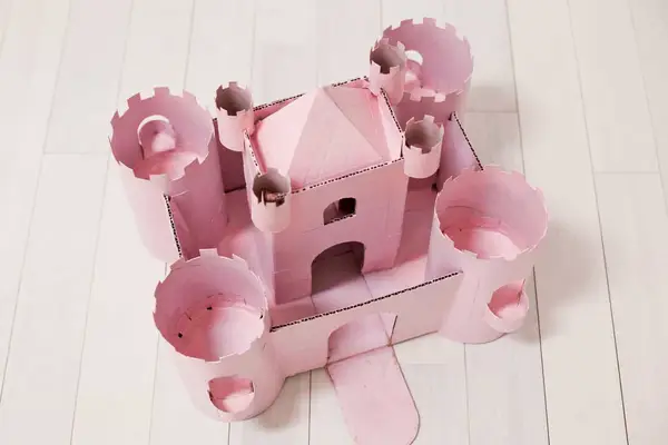 upcycled cardboard castle