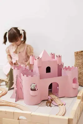 upcycled cardboard castle