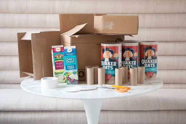 upcycled cardboard castle