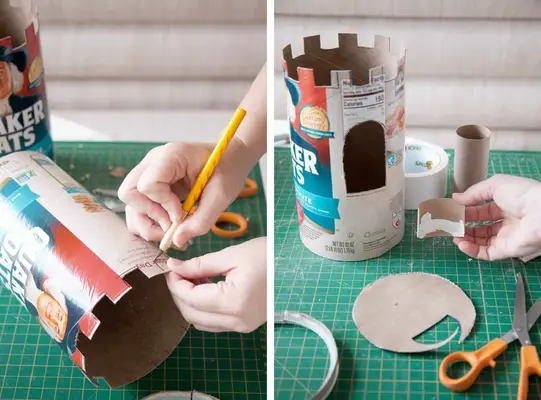 upcycled cardboard castle