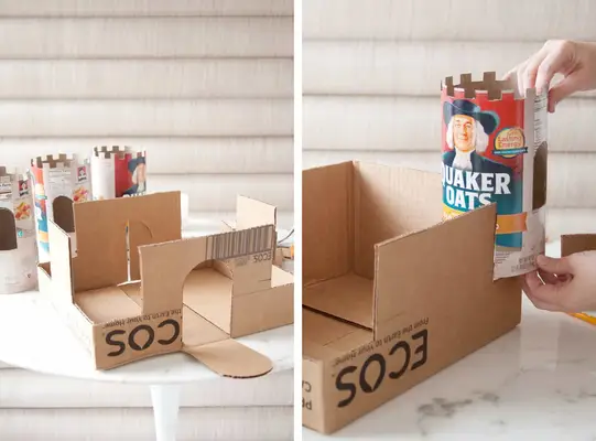 upcycled cardboard castle