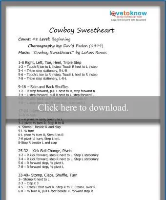 צעדי ריקוד של קאובוי מתוקה