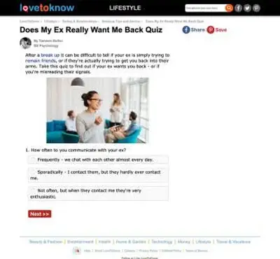 Screenshot des verdantvows.com-Quiz