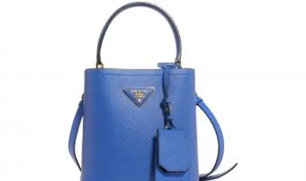 プラダスモールサフィアーノレザーパニエバッグ