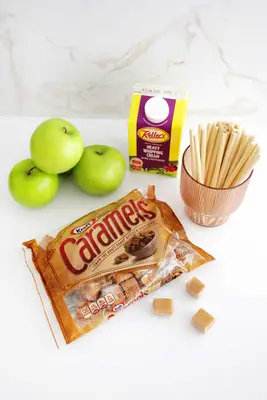 Supplies to make caramel apples