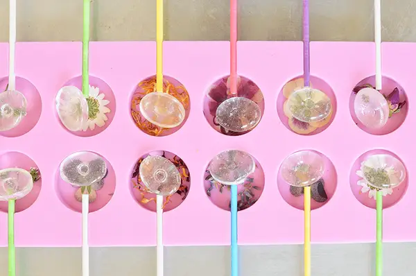 Easy DIY Lollipops With Edible Flowers