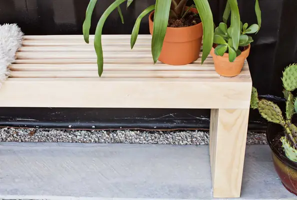 Mid-Century Slatted Bench DIY