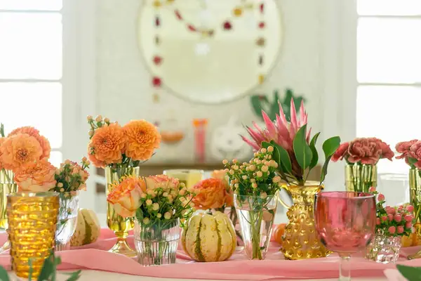 Pink + Orange Fall Tablescape