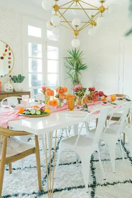 Pink + Orange Fall Tablescape