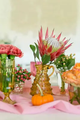 Pink + Orange Fall Tablescape