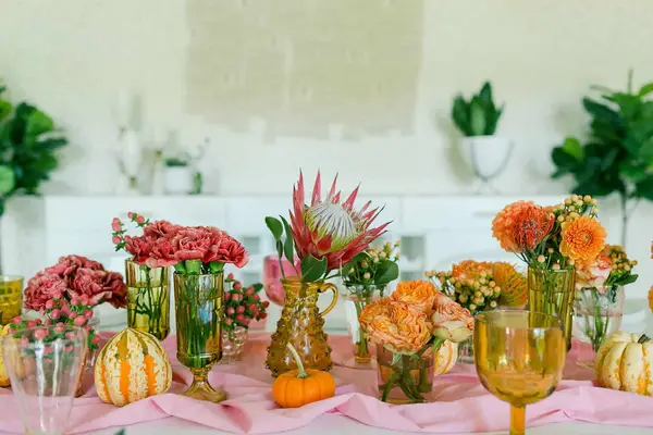 Pink + Orange Fall Tablescape