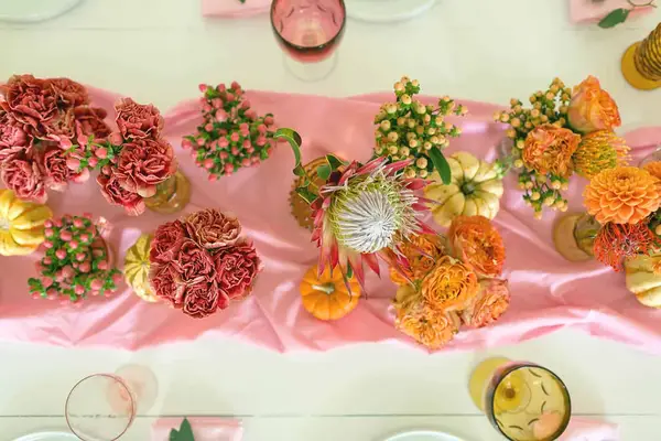 Pink + Orange Fall Tablescape