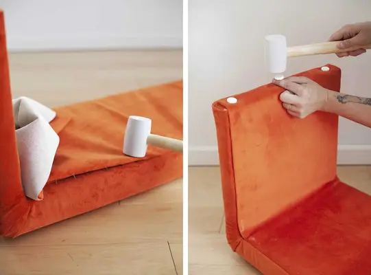 DIY Upholstered Waterfall Bench