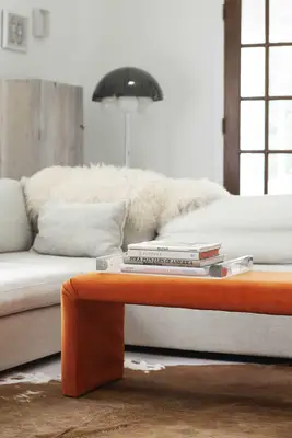 DIY Upholstered Waterfall Bench