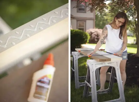 DIY Upholstered Waterfall Bench