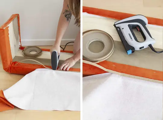 DIY Upholstered Waterfall Bench