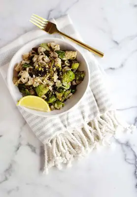 Brussels sprouts and shells