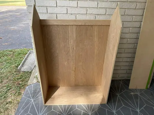 the 4 pieces of plywood glued and nailed together
