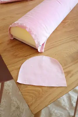 pattern pieces to round end of bolster