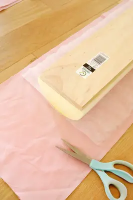 fabric, batting, foam, and board for backing