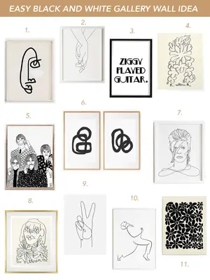 Easy Black and White Gallery Wall Idea