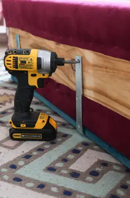 DIY Color Blocked Velvet Bench