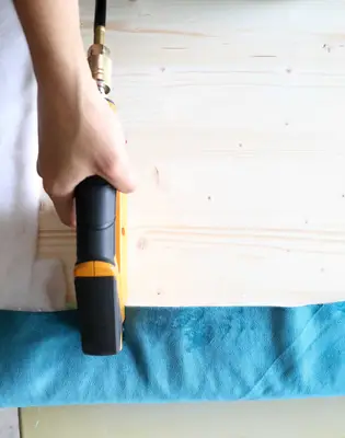 DIY Color Blocked Velvet Bench