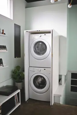 Hidden Washer and Dryer Cabinet