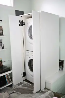 Hidden Washer and Dryer Cabinet