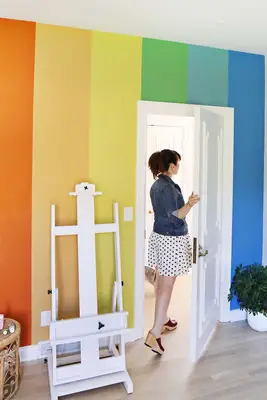 DIY Rainbow Accent Wall