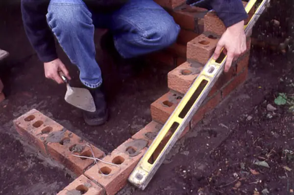 Checking the corners are vertically straight