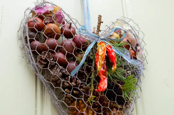 Christmas wreath hanging from the door