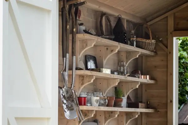 Shed with homely shelving