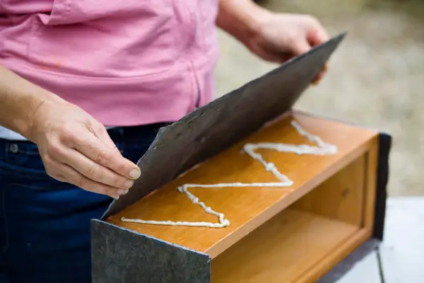 Make your own slate planter - fixing the slate to the box