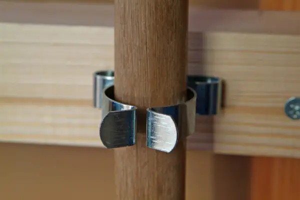 How to make a garden shed tool rack - hoe handle fixed to a wall