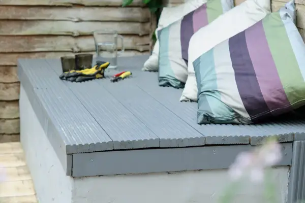 A storage bench for the garden