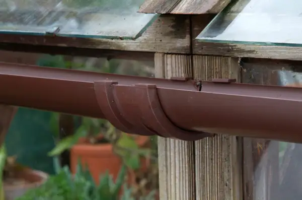 Guttering fitted to brackets