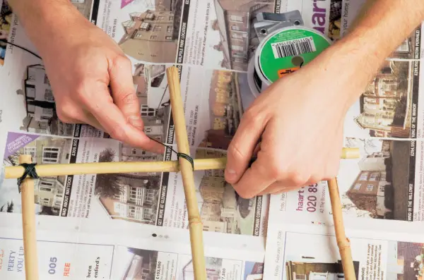 Make your own plant supports - placing the two frames together