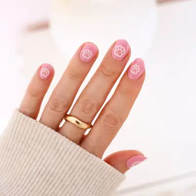 Bunny Paw nails for Easter