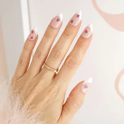 strawberry spring nails