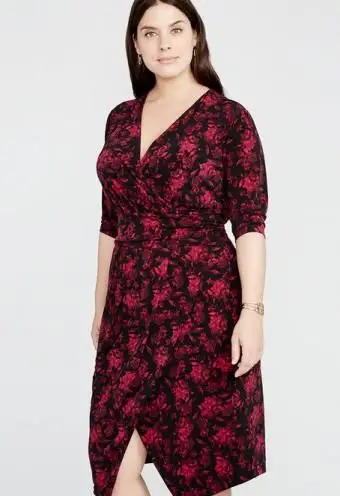 プリントマットトリコットドレス