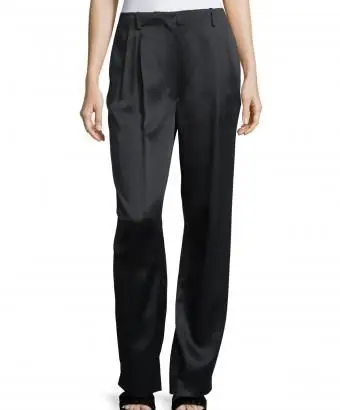 Calça de perna larga The Row Firth Satin