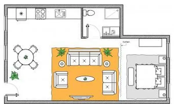 feng shui studio z jadalnią with