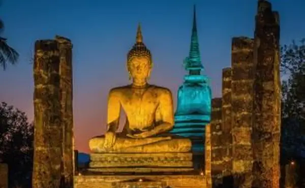 Erd-Buddha-Statue Pose